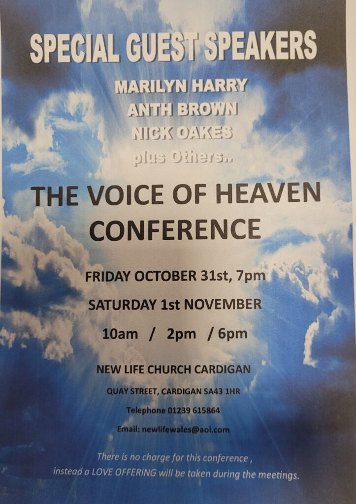 Voice Of Heaven Flyer - information as above. Image, clouds in the sky